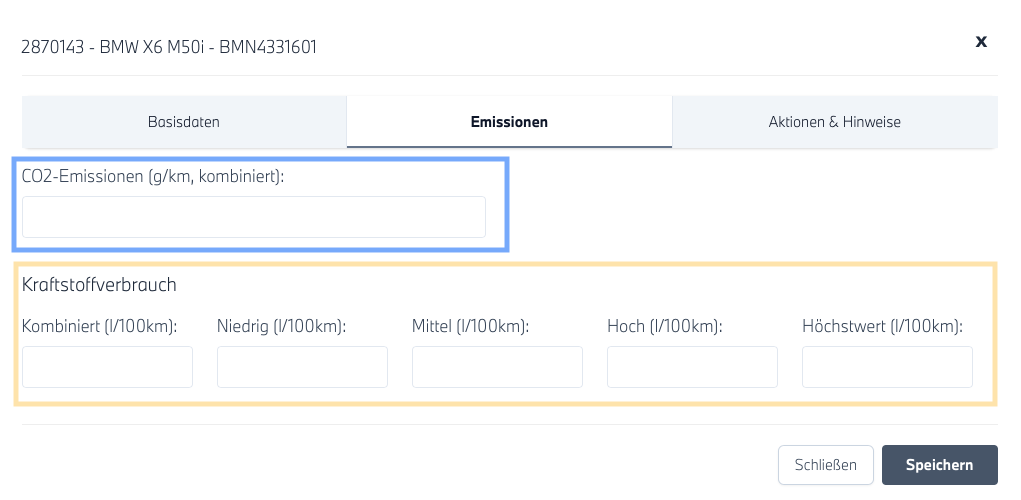 Ansicht zum Erfassen
