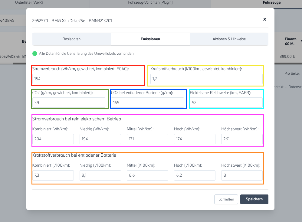 Ansicht zum Erfassen